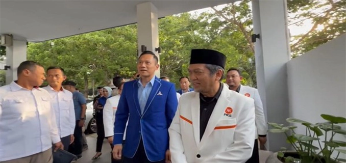 Presiden PKS Sambangi DPP Demokrat Disambut AHY & Ibas